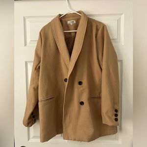 Women’s Tan Charlotte Russe Pea Coat, size XL